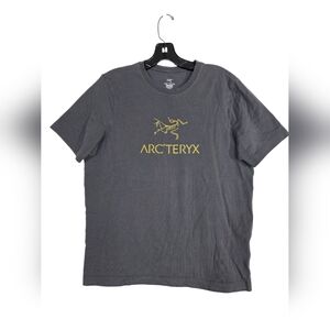 Arc'teryx Arc'word basic cotton Gray Short-Sleeve Logo Tee with Yellow Print
